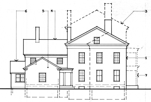 North facade.
Drawing courtesy of William J. Devlin AIA, Inc. Architect